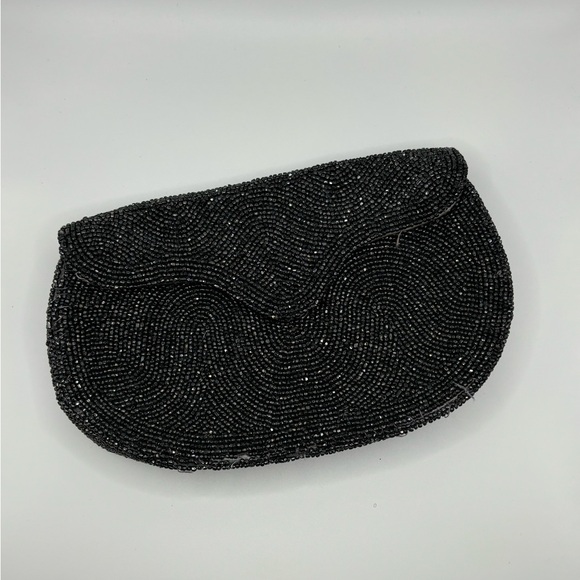 VINTAGE Handmade, hand beaded, black clutch. Made in Belgium, by Walborg - Picture 14 of 14
